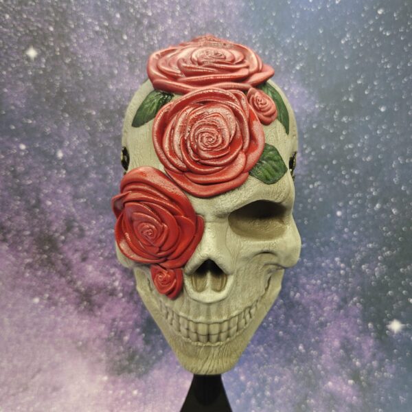 Enchanting Rose Skull Wall Sculpture for Bold Decor